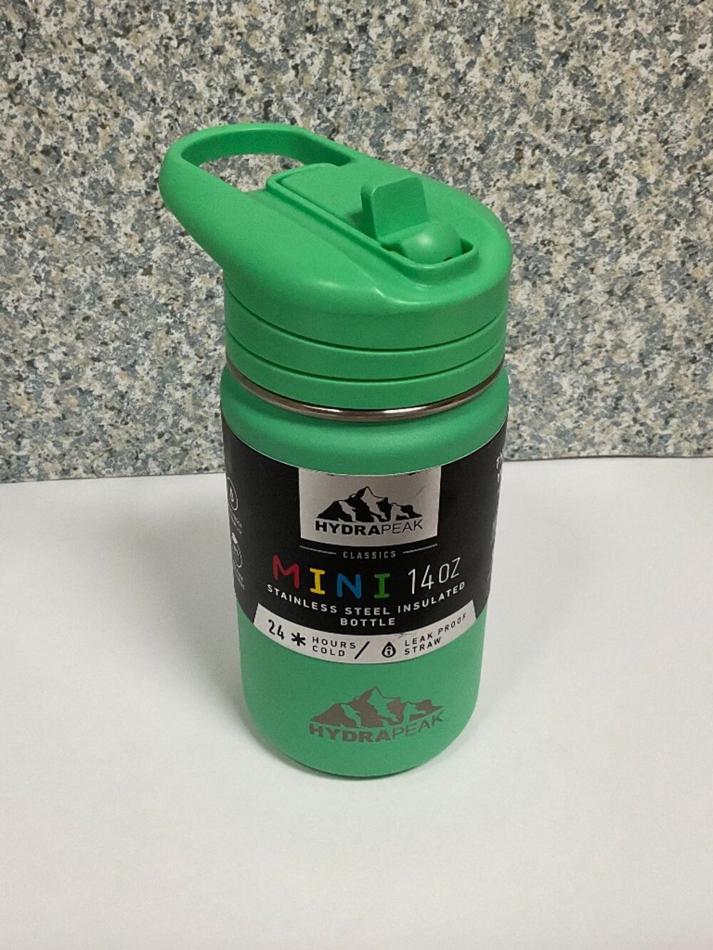 Hydrapeak Mini 14 oz Insulated Stainless Steel Water Bottle Green | New